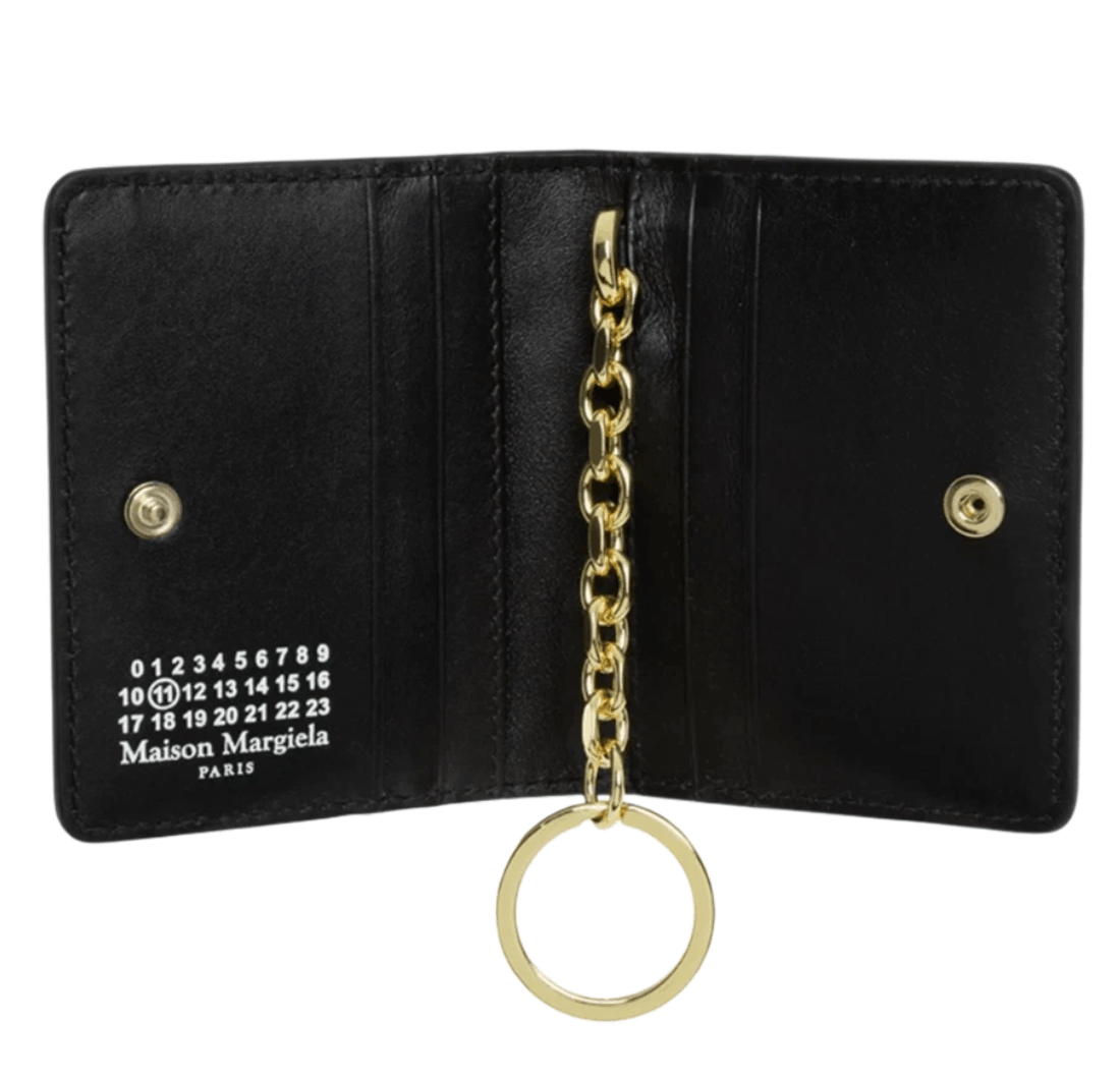 Maison Margiela Soft Calfskin Keyring Card Holder Black