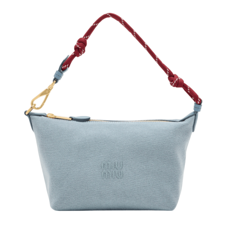 Miu Miu Gabardine Pouch Astral Blue Amaranth