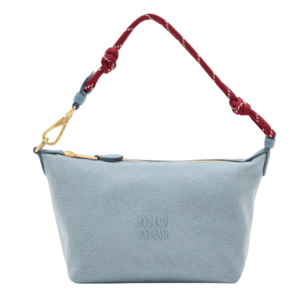 Miu Miu Gabardine Pouch Astral Blue Amaranth