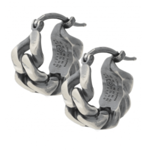 MM6 Maison Margiela Chain Twisted Earrings Silver
