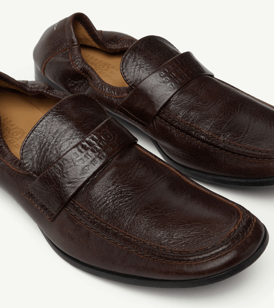 Mm6 Maison Margiela Swing-toe leather loafers