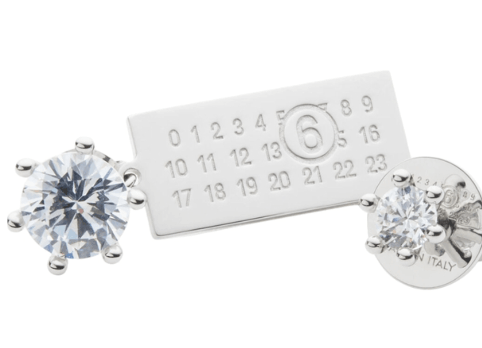 Mm6 Maison Margiela Crystal stud earrings 
