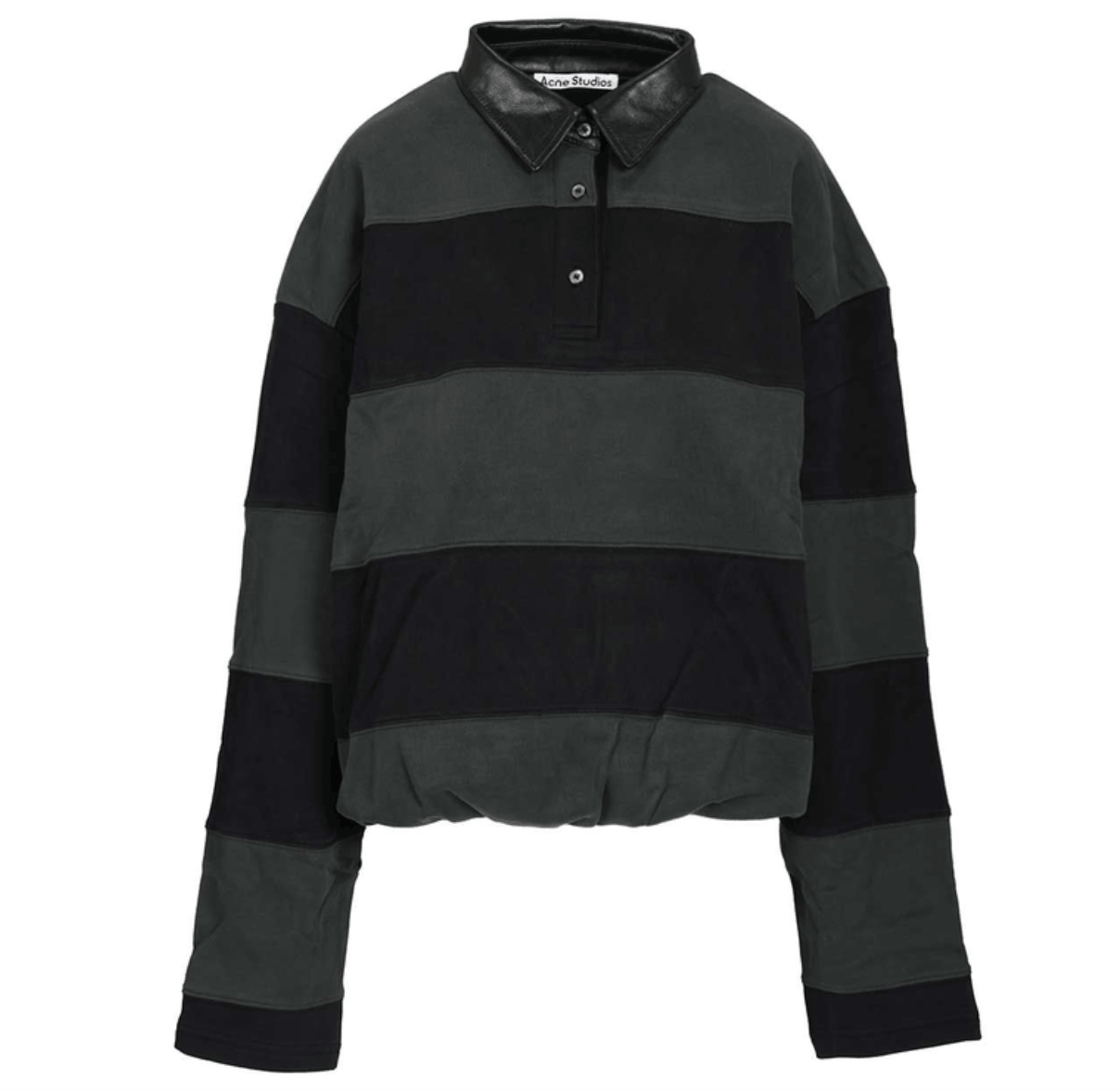 Striped polo sweater - Forest green/black
