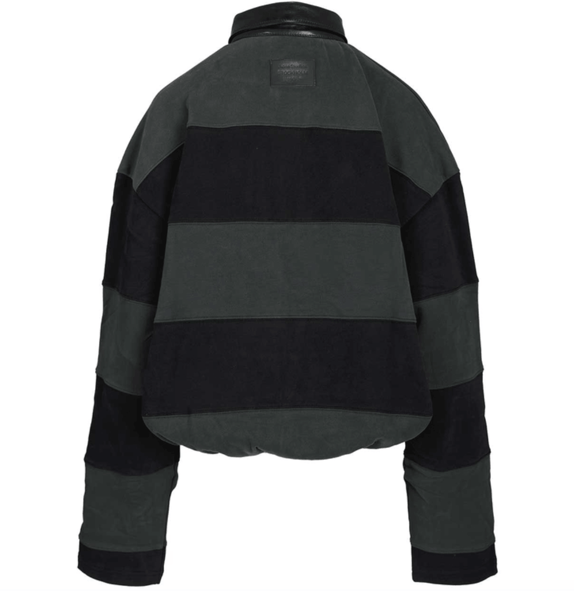 Striped polo sweater - Forest green/black