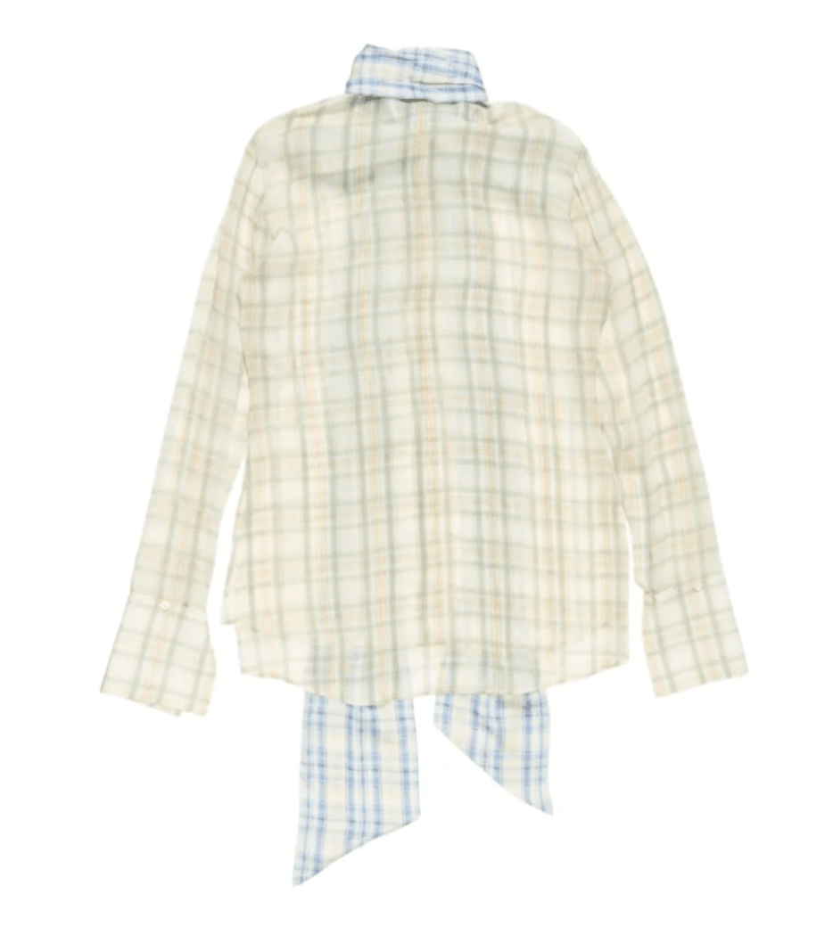 Acne Studios - Silk blouse with scarf - Green/orange