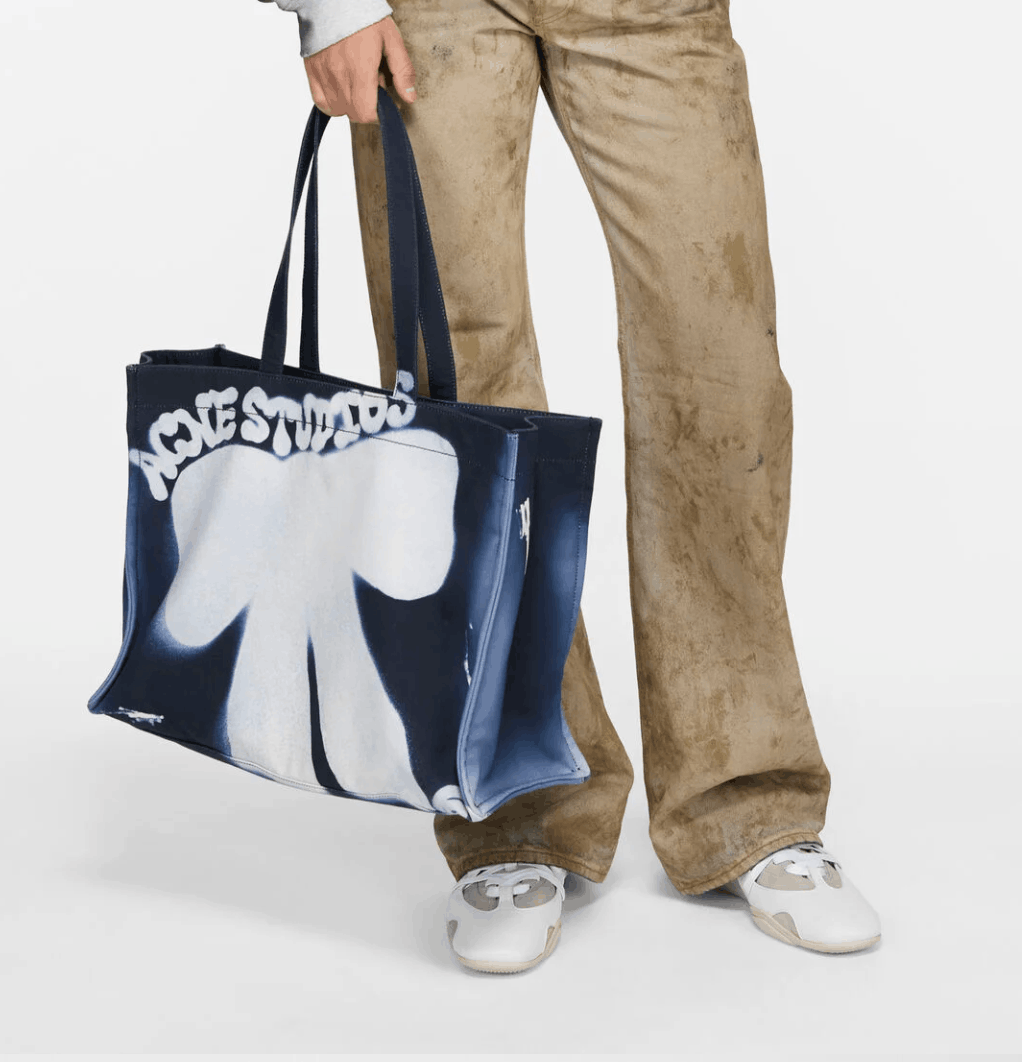 Spray logo shopper tote - Navy blue