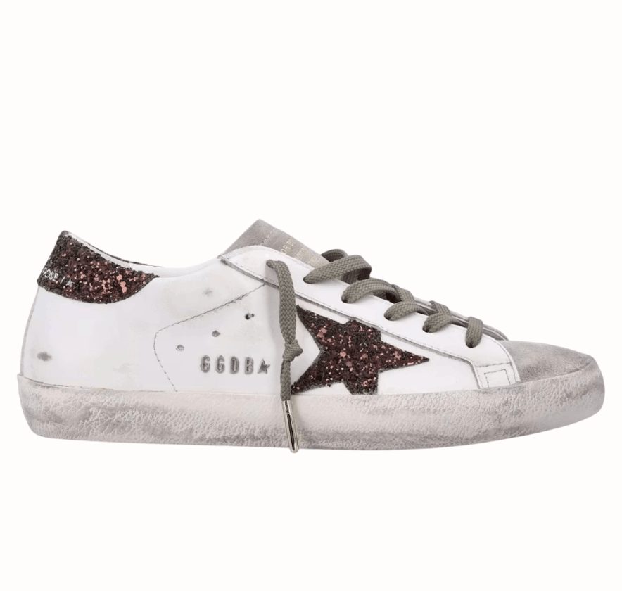 Golden Goose Super-Star Milk Brown Glitter 