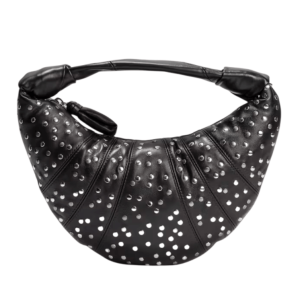 Brown Studs Dots Mini Fortune Croissant Bag