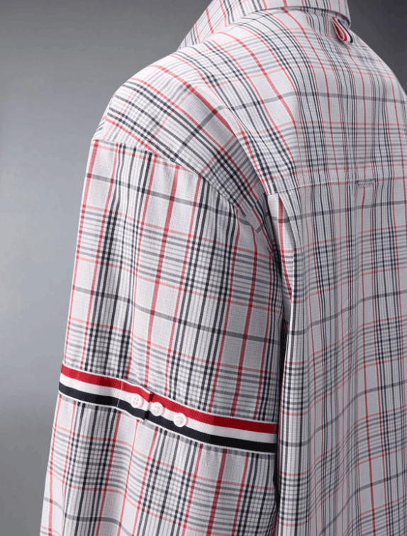 Plaid Check Poplin Armband Oversized Shirt