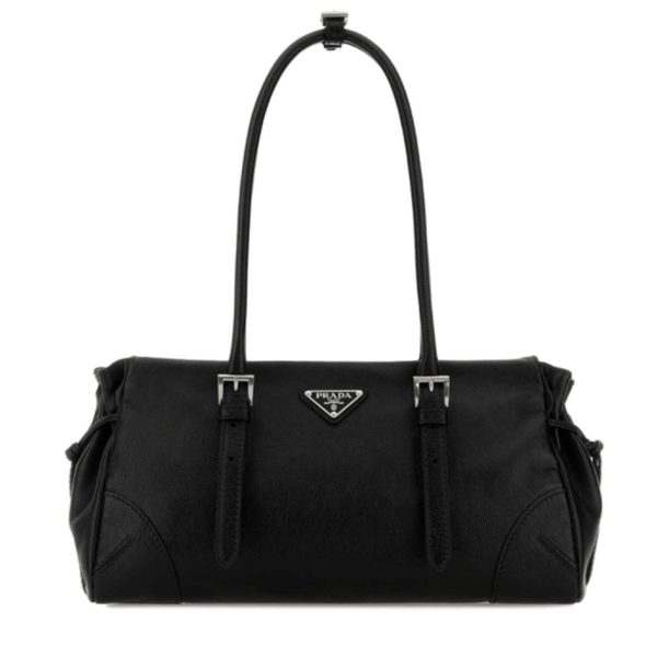 Black Leather Medium Prada Bonnie Shoulder Bag