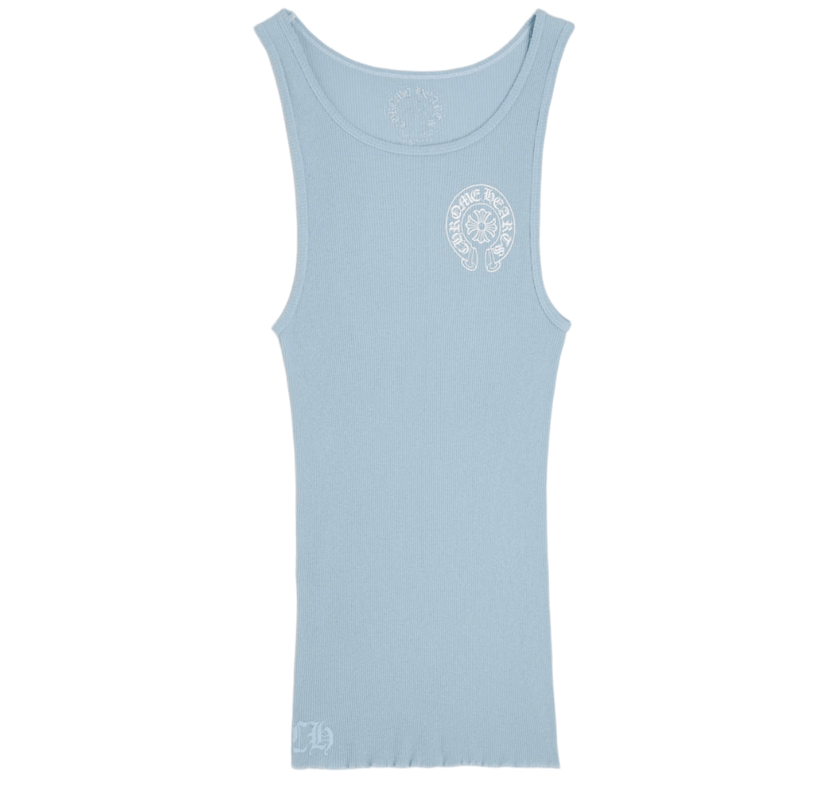 Chrome Hearts Horseshoe Rib Tank Top Baby Blue