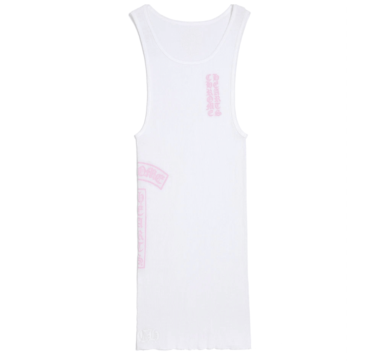Chrome Hearts T Bar Rib Tank White Pink