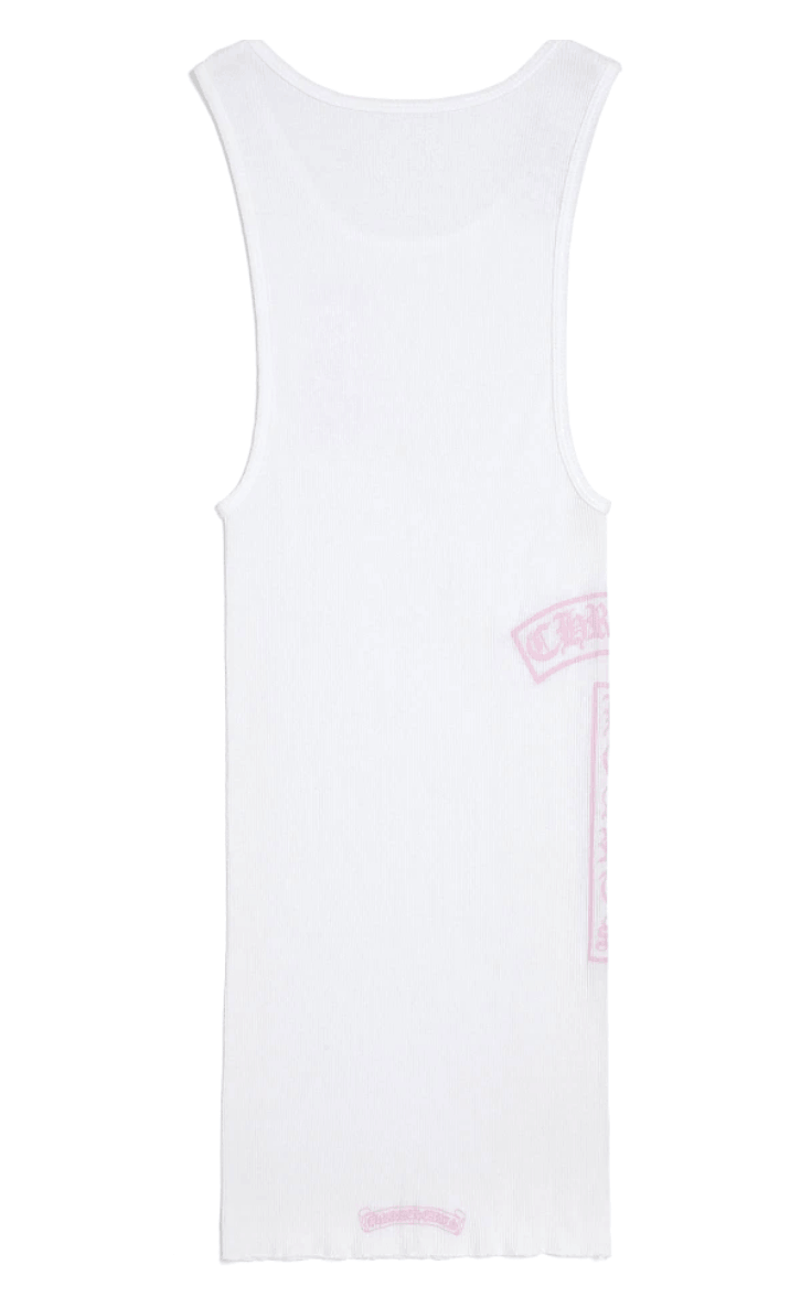 Chrome Hearts T Bar Rib Tank White Pink