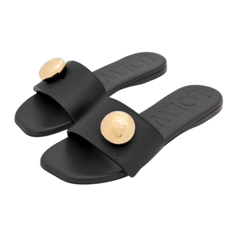 Loewe Leather open toe flat sole slippers