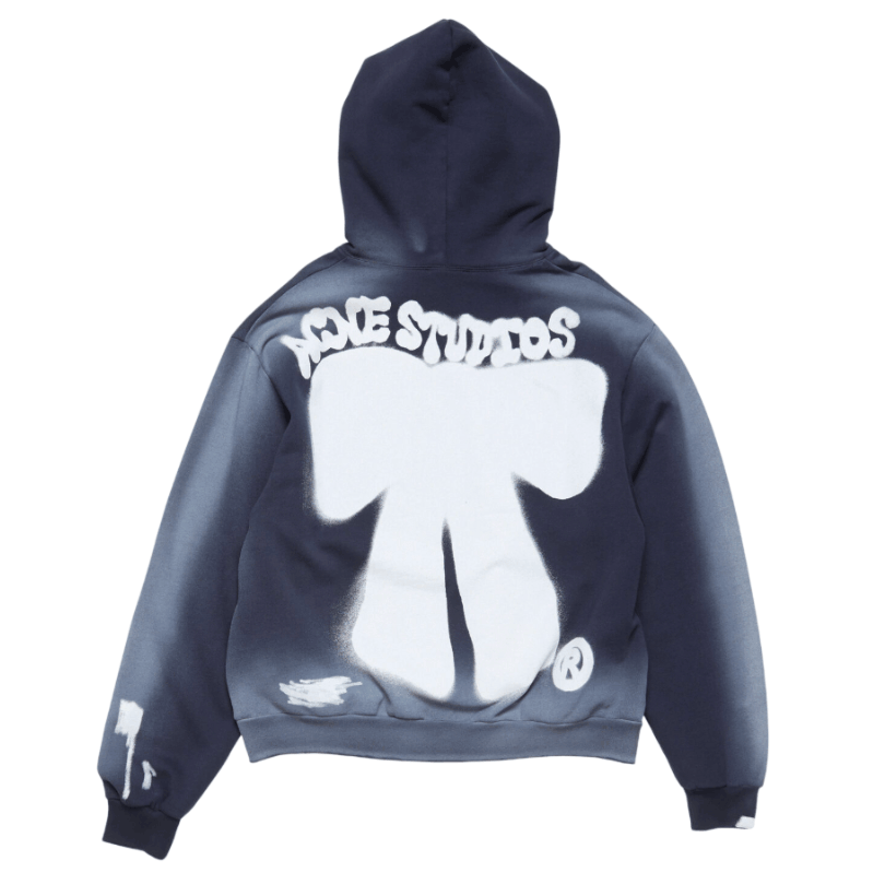 Sprayed logo hoodie Navy blue