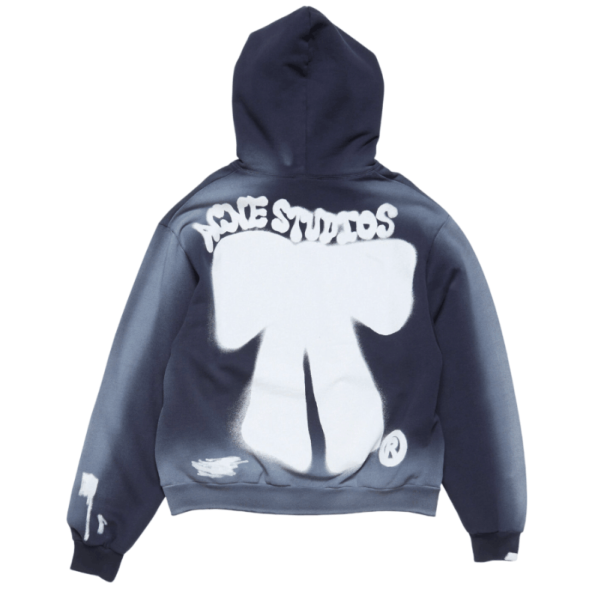 Sprayed logo hoodie Navy blue