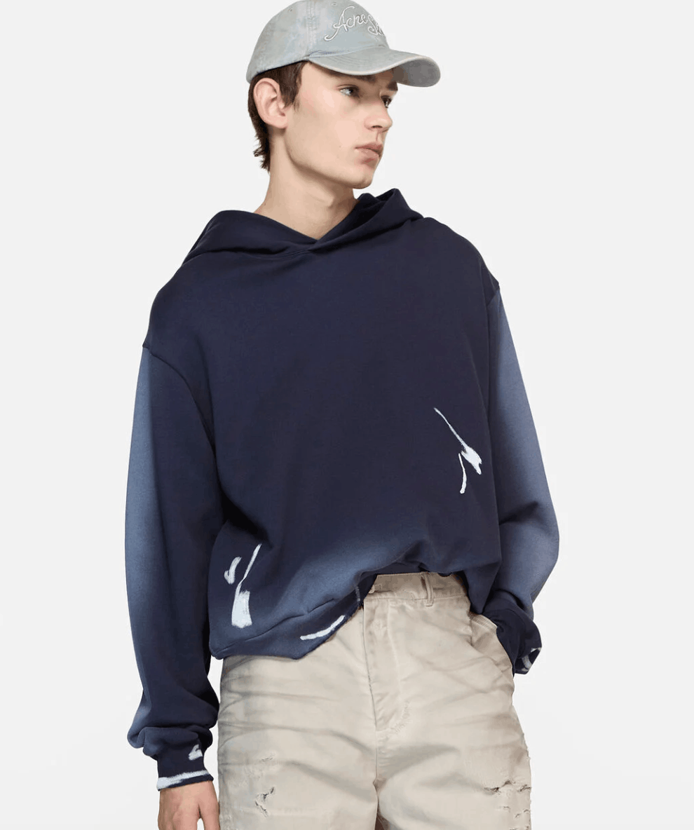 Sprayed logo hoodie Navy blue