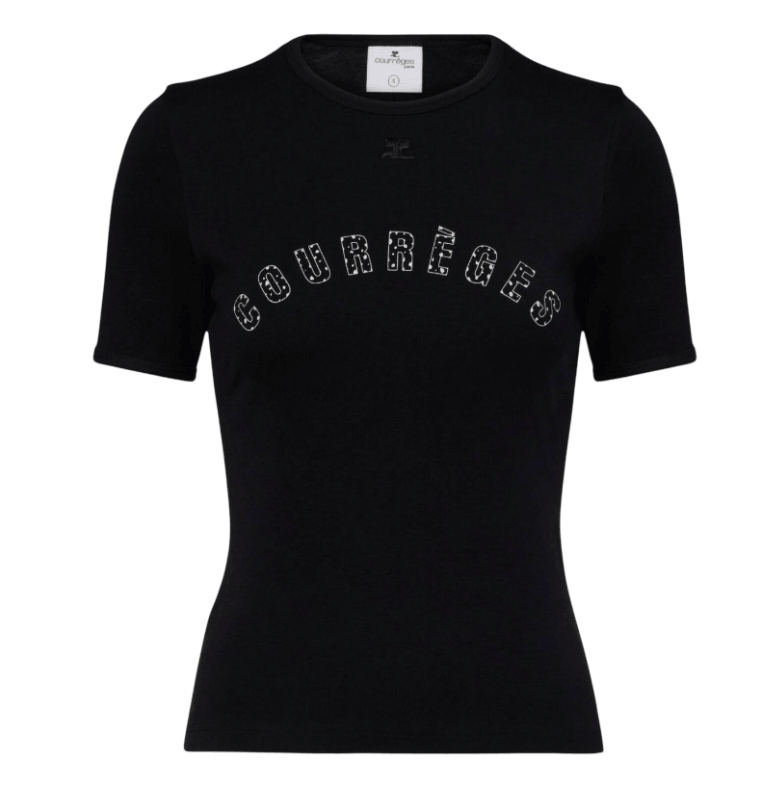Courrèges Logo Print t-shirt Black