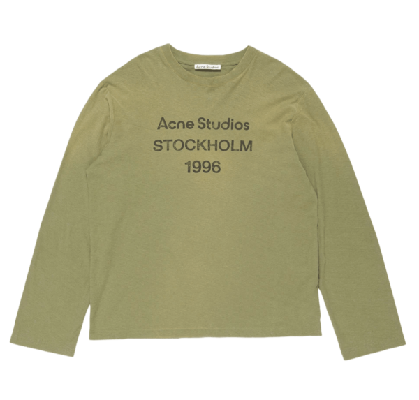 Acne Studios Logo T-shirt Relaxed Fit Olive Green