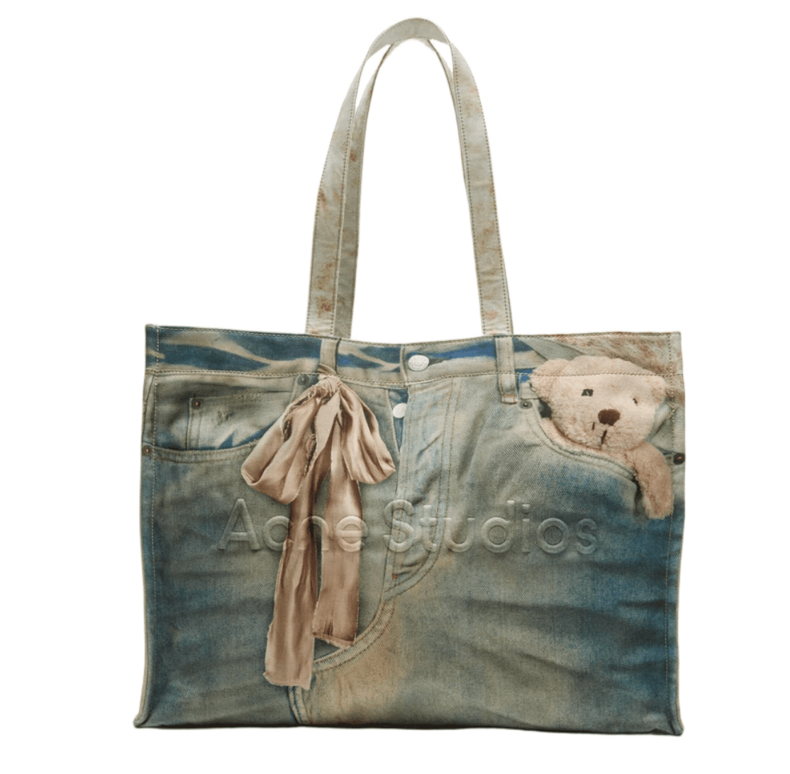 Acne Studios Logo Shopper Tote Mid Blue