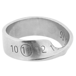 Maison Margiela Logo Twisted Number Ring Silver