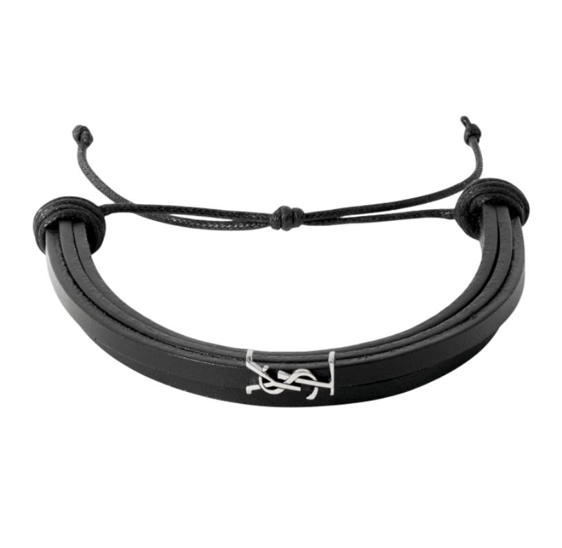 Cassandra Logo Decorated Leather Bracelet