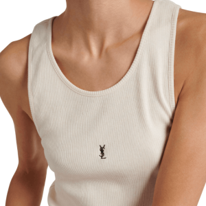 Cassandre ribbed-knit cotton tank top in white