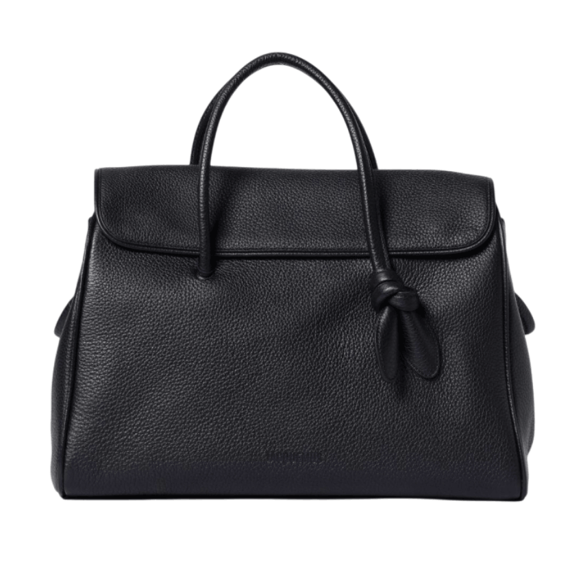 Jacquemus Le Grand Turismo Grain Leather Tote Bag - Black