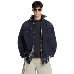 Blue Cotton Denim Patched Jacket-Shirt 