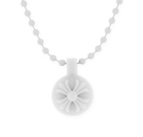 Chrome Hearts Silichrome Crossball Pendant White