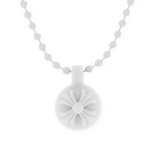 Chrome Hearts Silichrome Crossball Pendant White
