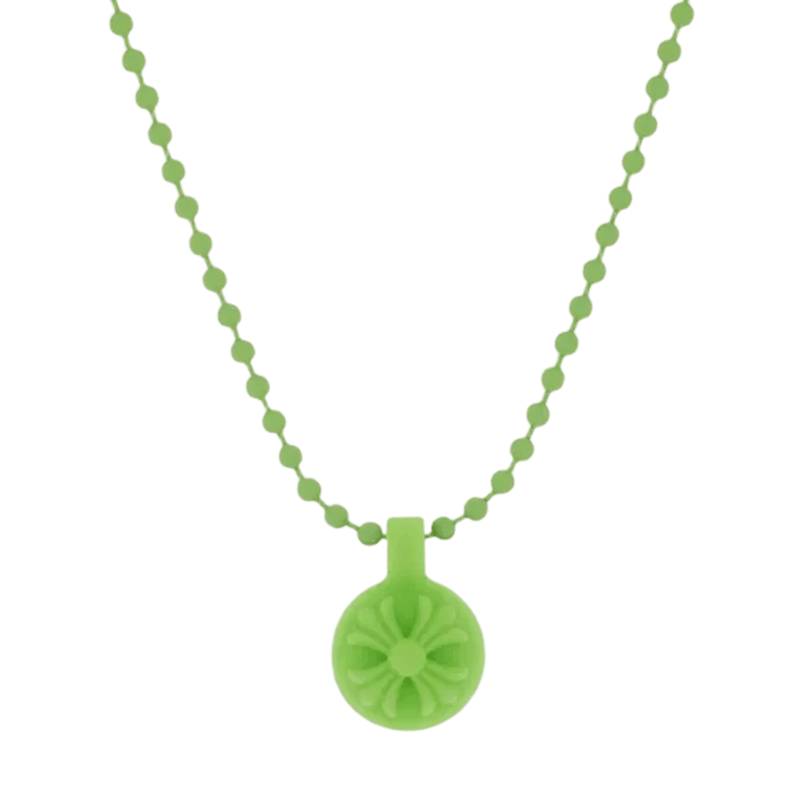 Chrome Hearts Silichrome Crossball Pendant Green