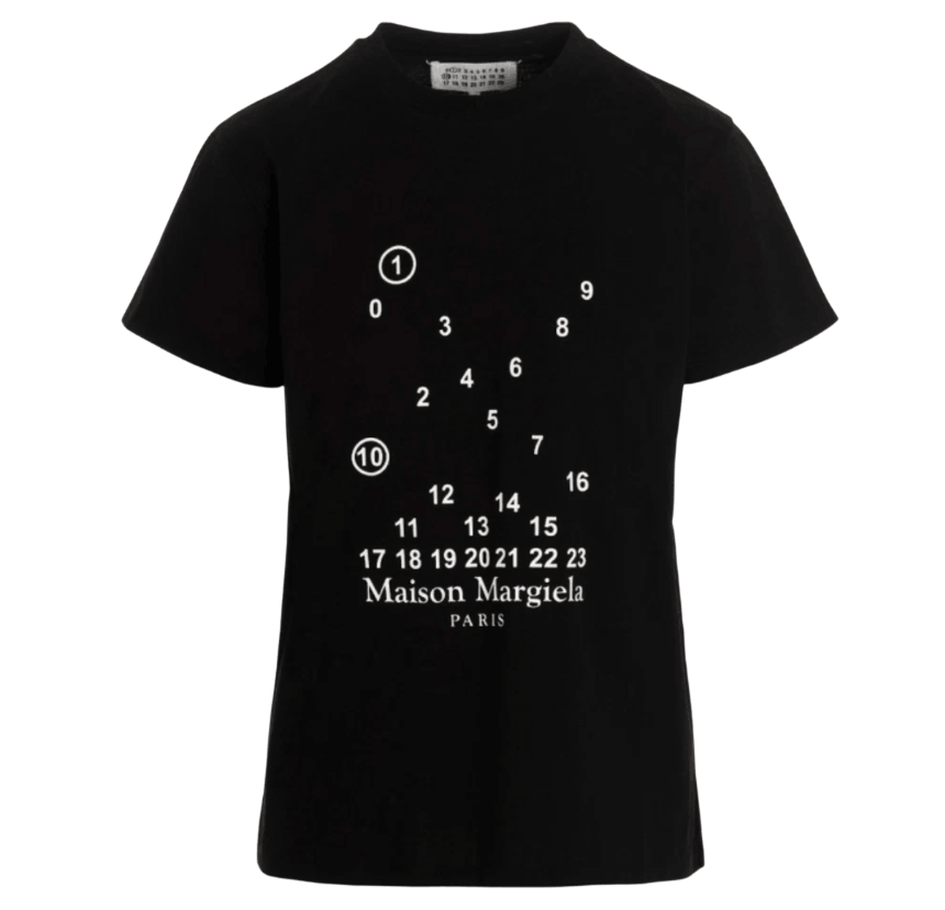 (W) Maison Margiela Numeric Logo T-Shirt Black