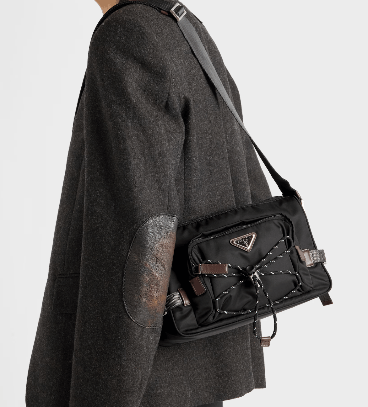 Prada Speedrock Re-Nylon and leather shoulder bag