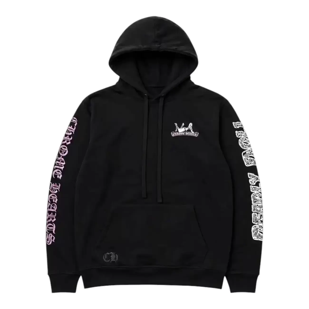 Chrome Hearts Deadly Doll Arm Logo Fleece Pullover Hoodie Black