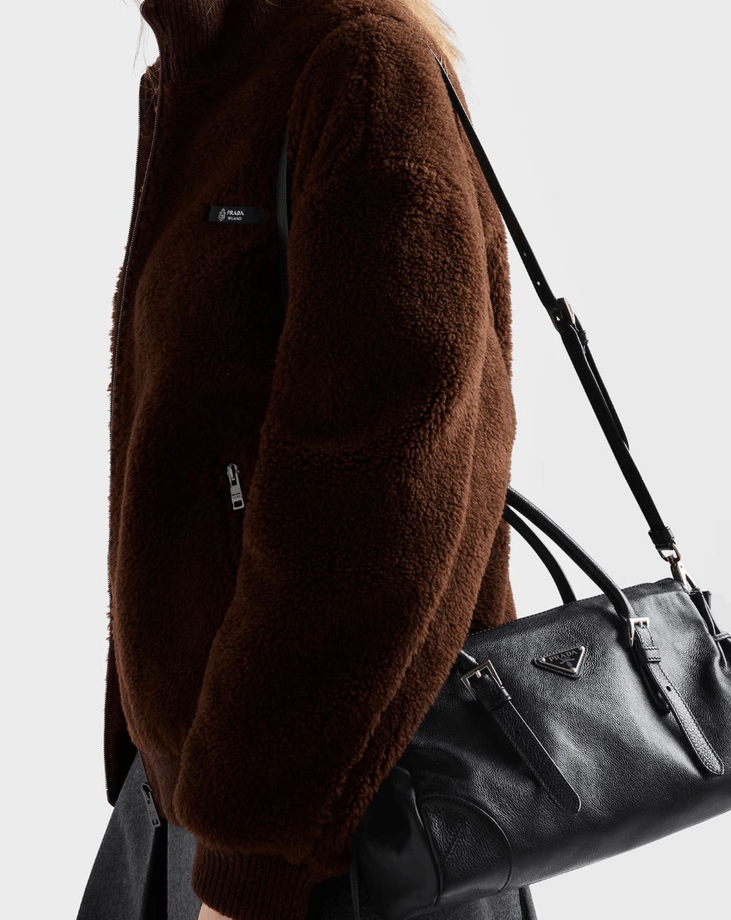 Prada Bonnie medium antiqued leather tote bag