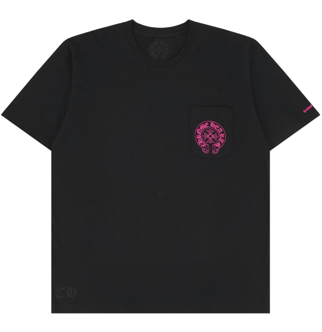 Chrome Hearts Horseshoe Logo T-Shirt Black Pink