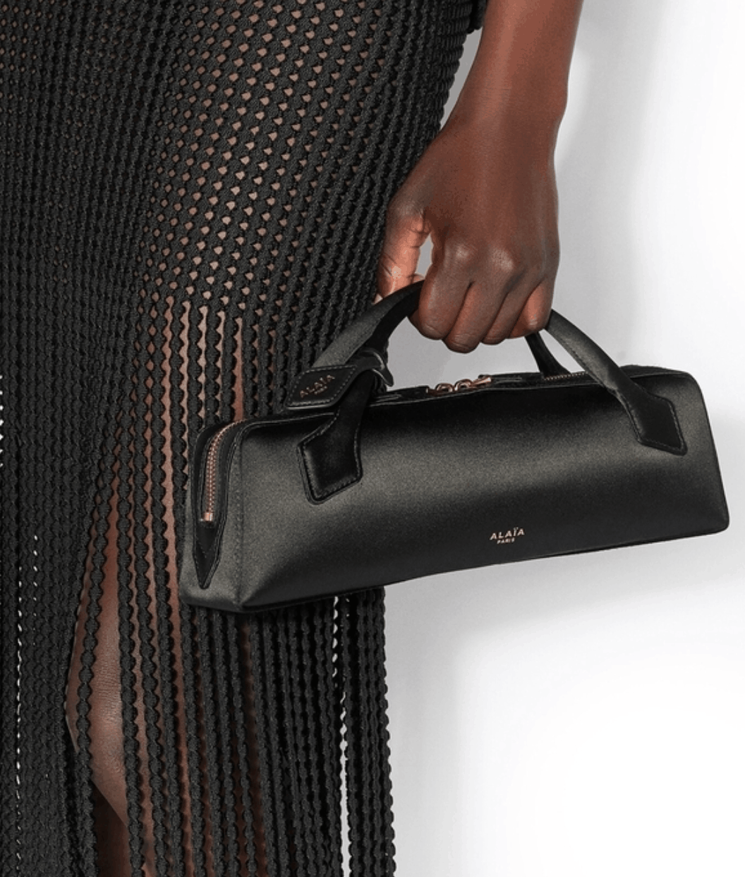 Alaïa LE TECKEL CLUTCH IN SATIN 