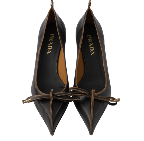 Antiqued leather pumps