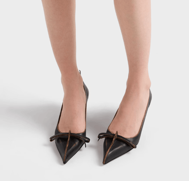 Antiqued leather pumps