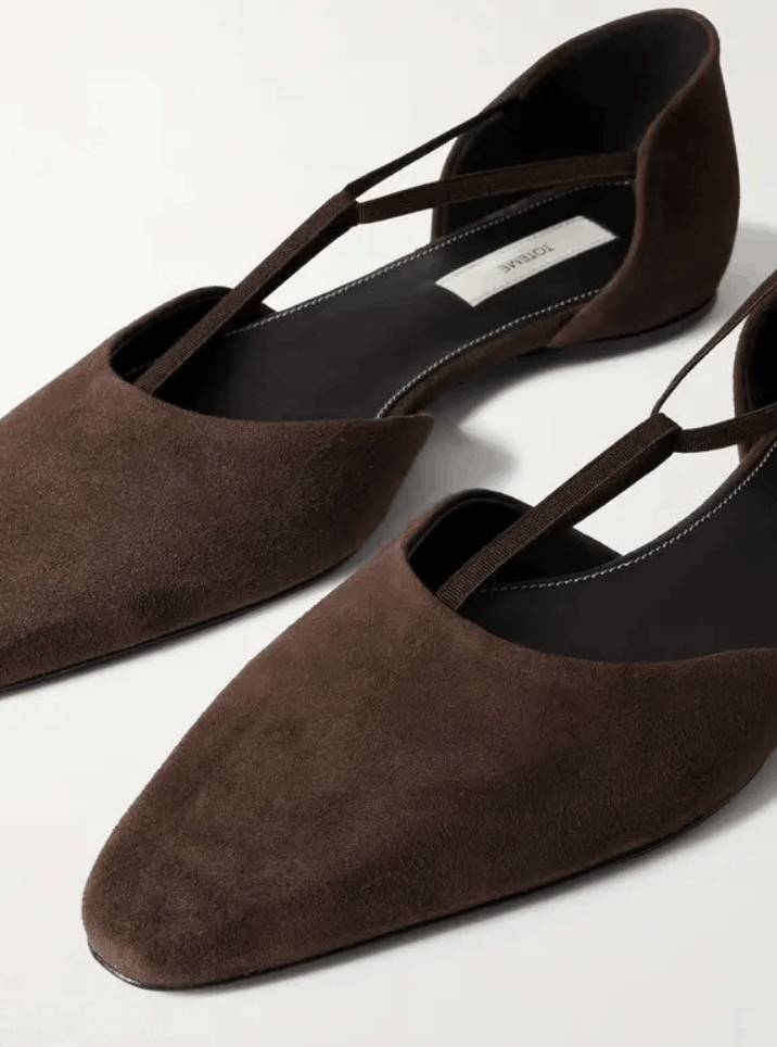 Toteme suede T-strap flat 