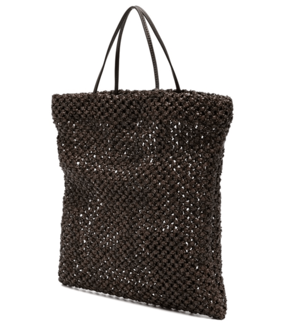 Black Woven Raffia Bag