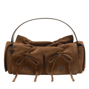 Multipocket suede shoulder bag - Cognac brown