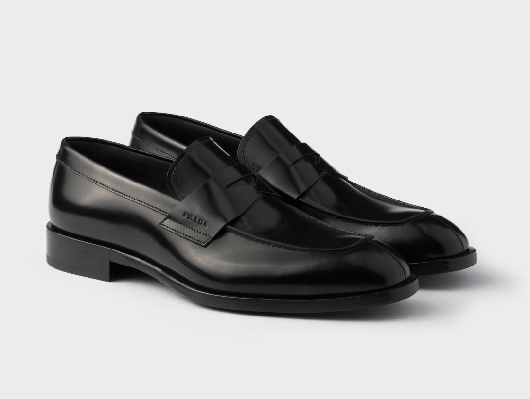 Brushed Leather Penny Loafers