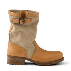 Prada Leather And Canvas Boots