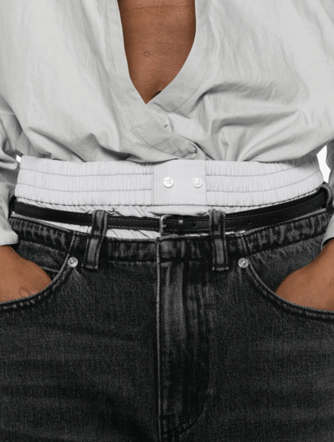 Women Leather Belt And Boxer Prestyle Blow Up Jean