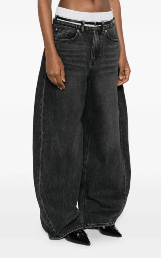 Women Leather Belt And Boxer Prestyle Blow Up Jean