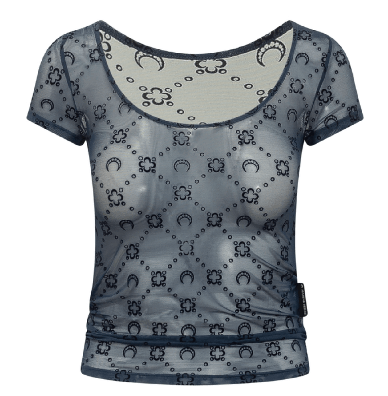 MOONOGRAM MESH FLOCK SHORT SLEEVES ROUNDNECK 