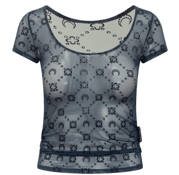MOONOGRAM MESH FLOCK SHORT SLEEVES ROUNDNECK 