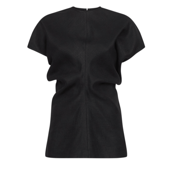 TOTEME Ruched-Waist Top  Black